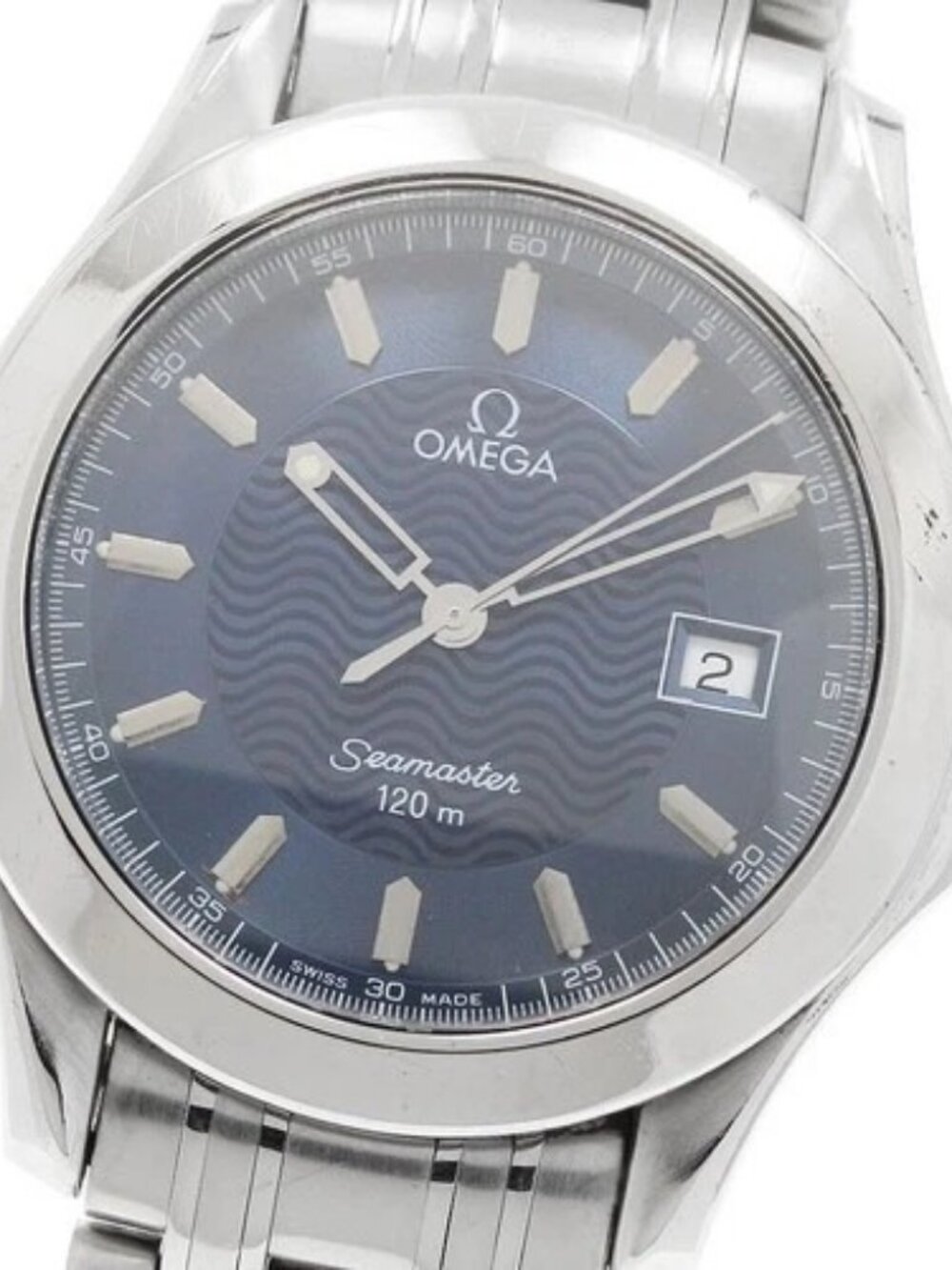 OMEGA Seamaster120 2511.81 Date Navy Dial Quartz Men's Watch_901015